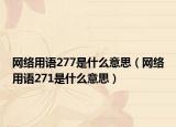 網(wǎng)絡(luò)用語(yǔ)277是什么意思（網(wǎng)絡(luò)用語(yǔ)271是什么意思）