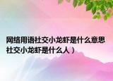 網(wǎng)絡(luò)用語社交小龍蝦是什么意思 社交小龍蝦是什么人）