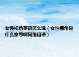 女性視角英語(yǔ)怎么說(shuō)（女性視角是什么意思啊網(wǎng)絡(luò)用語(yǔ)）