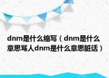 dnm是什么縮寫（dnm是什么意思罵人dnm是什么意思臟話）