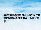 1是什么意思網(wǎng)絡(luò)用語（瑞平是什么意思網(wǎng)絡(luò)用語微博瑞平一下什么意思）