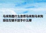 馬來狗是什么意思馬來狗馬來狗按住左鍵不放手什么梗