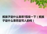 熊孩子是什么意思?百度一下（熊孩子是什么意思是罵人的嗎）