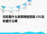 玩蛇是什么意思網(wǎng)絡用語 LOL玩蛇是什么梗