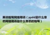 英語縮寫網(wǎng)絡(luò)用語（yydd是什么意思網(wǎng)絡(luò)用語是什么意思的縮寫）