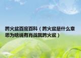 跨火盆百度百科（跨火盆是什么意思為啥說有肖戰(zhàn)就跨火盆）