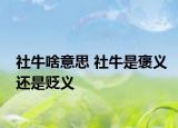 社牛啥意思 社牛是褒義還是貶義