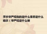 手抄華嚴經(jīng)指的是什么意思是什么暗示（華嚴經(jīng)是什么梗