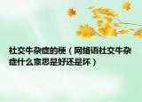 社交牛雜癥的梗（網絡語社交牛雜癥什么意思是好還是壞）