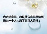 唐唐啥意思（唐是什么意思網(wǎng)絡(luò)用語(yǔ)說(shuō)一個(gè)人太唐了是罵人的嗎）