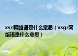 xsrl網(wǎng)絡(luò)語(yǔ)是什么意思（xsgr網(wǎng)絡(luò)語(yǔ)是什么意思）