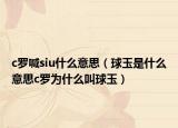 c羅喊siu什么意思（球玉是什么意思c羅為什么叫球玉）