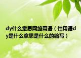 dy什么意思網(wǎng)絡(luò)用語(yǔ)（性用語(yǔ)dy是什么意思是什么的縮寫）
