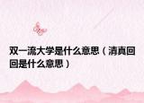 雙一流大學(xué)是什么意思（清真回回是什么意思）