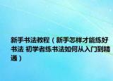 新手書(shū)法教程（新手怎樣才能練好書(shū)法 初學(xué)者練書(shū)法如何從入門到精通）