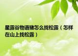 星露谷物語豬怎么找松露（怎樣在山上找松露）