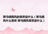 策馬嘯西風(fēng)的意思是什么（策馬西風(fēng)什么意思 策馬西風(fēng)意思是什么）
