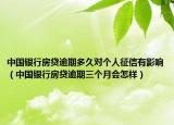 中國(guó)銀行房貸逾期多久對(duì)個(gè)人征信有影響（中國(guó)銀行房貸逾期三個(gè)月會(huì)怎樣）