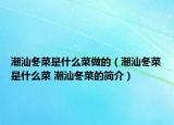 潮汕冬菜是什么菜做的（潮汕冬菜是什么菜 潮汕冬菜的簡介）