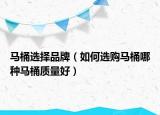 馬桶選擇品牌（如何選購馬桶哪種馬桶質量好）