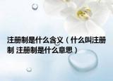 注冊(cè)制是什么含義（什么叫注冊(cè)制 注冊(cè)制是什么意思）
