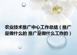 農(nóng)業(yè)技術(shù)推廣中心工作總結(jié)（推廣是做什么的 推廣是做什么工作的）