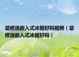 裝修選嵌入式冰箱好嗎視頻（裝修選嵌入式冰箱好嗎）