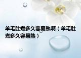 羊毛肚煮多久容易熟啊（羊毛肚煮多久容易熟）