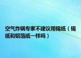 空氣炸鍋專家不建議用錫紙（錫紙和鋁箔紙一樣嗎）