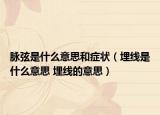 脈弦是什么意思和癥狀（埋線是什么意思 埋線的意思）