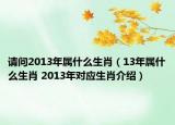 請問2013年屬什么生肖（13年屬什么生肖 2013年對應(yīng)生肖介紹）
