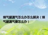 煤氣罐漏氣怎么辦怎么解決（煤氣罐漏氣要怎么辦）