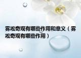 霧凇奇觀有哪些作用和意義（霧凇奇觀有哪些作用）