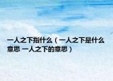 一人之下指什么（一人之下是什么意思 一人之下的意思）