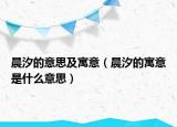 晨汐的意思及寓意（晨汐的寓意是什么意思）