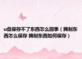 u盤保存不了東西怎么回事（腌制東西怎么保存 腌制東西如何保存）