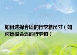 如何選擇合適的行李箱尺寸（如何選擇合適的行李箱）