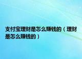 支付寶理財是怎么賺錢的（理財是怎么賺錢的）