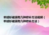 羊絨衫破洞有幾種修補(bǔ)方法視頻（羊絨衫破洞有幾種修補(bǔ)方法）