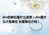 dm的單位是什么意思（dm是什么計量單位 長度單位介紹）