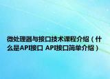 微處理器與接口技術(shù)課程介紹（什么是API接口 API接口簡單介紹）