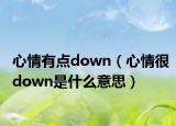 心情有點(diǎn)down（心情很down是什么意思）