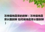 怎樣保持蔬菜的新鮮（怎樣保持蔬菜長(zhǎng)期新鮮 如何保持蔬菜長(zhǎng)期新鮮）