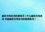 被稱為母親河的是啥河（什么被稱為母親河 中國被稱為母親河的是哪條河）