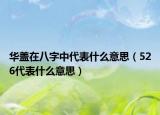 華蓋在八字中代表什么意思（526代表什么意思）