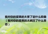 我對你的愛真的太累了是什么歌曲（我對你的愛真的太瘋狂了什么意思）