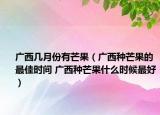 廣西幾月份有芒果（廣西種芒果的最佳時間 廣西種芒果什么時候最好）