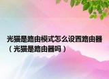 光貓是路由模式怎么設(shè)置路由器（光貓是路由器嗎）