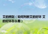 艾的辨別（如何判斷艾的好壞 艾的好壞怎么看）