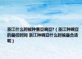浙江什么時(shí)候種蠶豆豌豆?（浙江種豌豆的最佳時(shí)間 浙江種豌豆什么時(shí)候最合適呢）